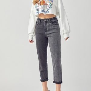 Risen High Rise Two Tone Girlfriend jean.